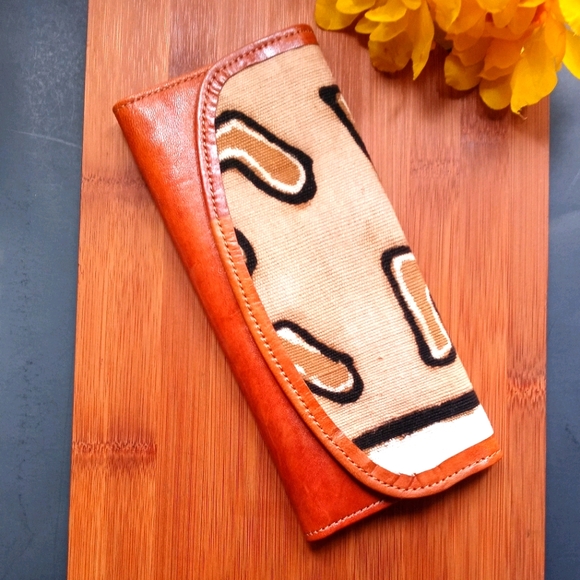 1PC Beautiful African Mudcloth Leather Wallet - Picture 6 of 16